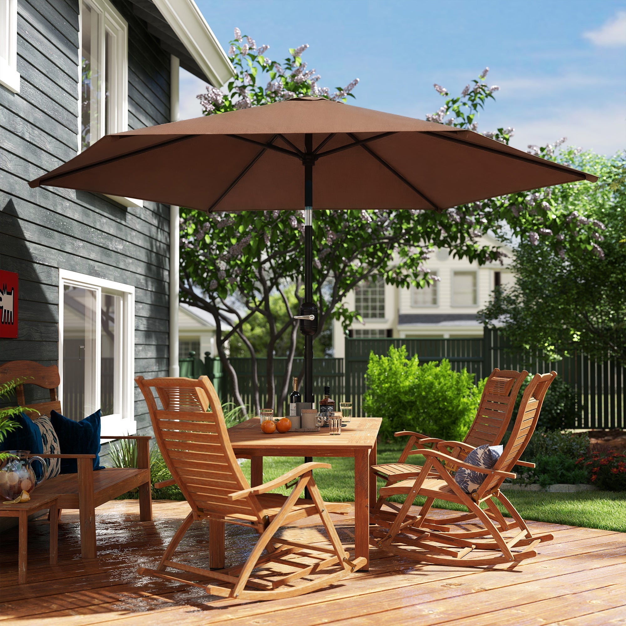 2.6 m Garden Parasol Umbrella with Aluminium Pole