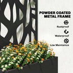 Metal Garden Bed with Trellis with Privacy Screen for Climbing Plants