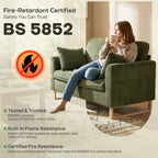 2 Seater Sofa, 140 cm Loveseat Sofa, Dark Green
