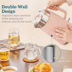Electric Stainless Steel Kettle and Toaster Set - Pink
