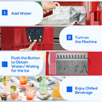 3L Ice Maker Machine and Water Dispenser, 12kg in 24H
