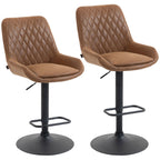 Set of Two Faux Leather Retro Bar Stools