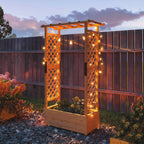 Fir Wood Planter and Trellis Garden Bed