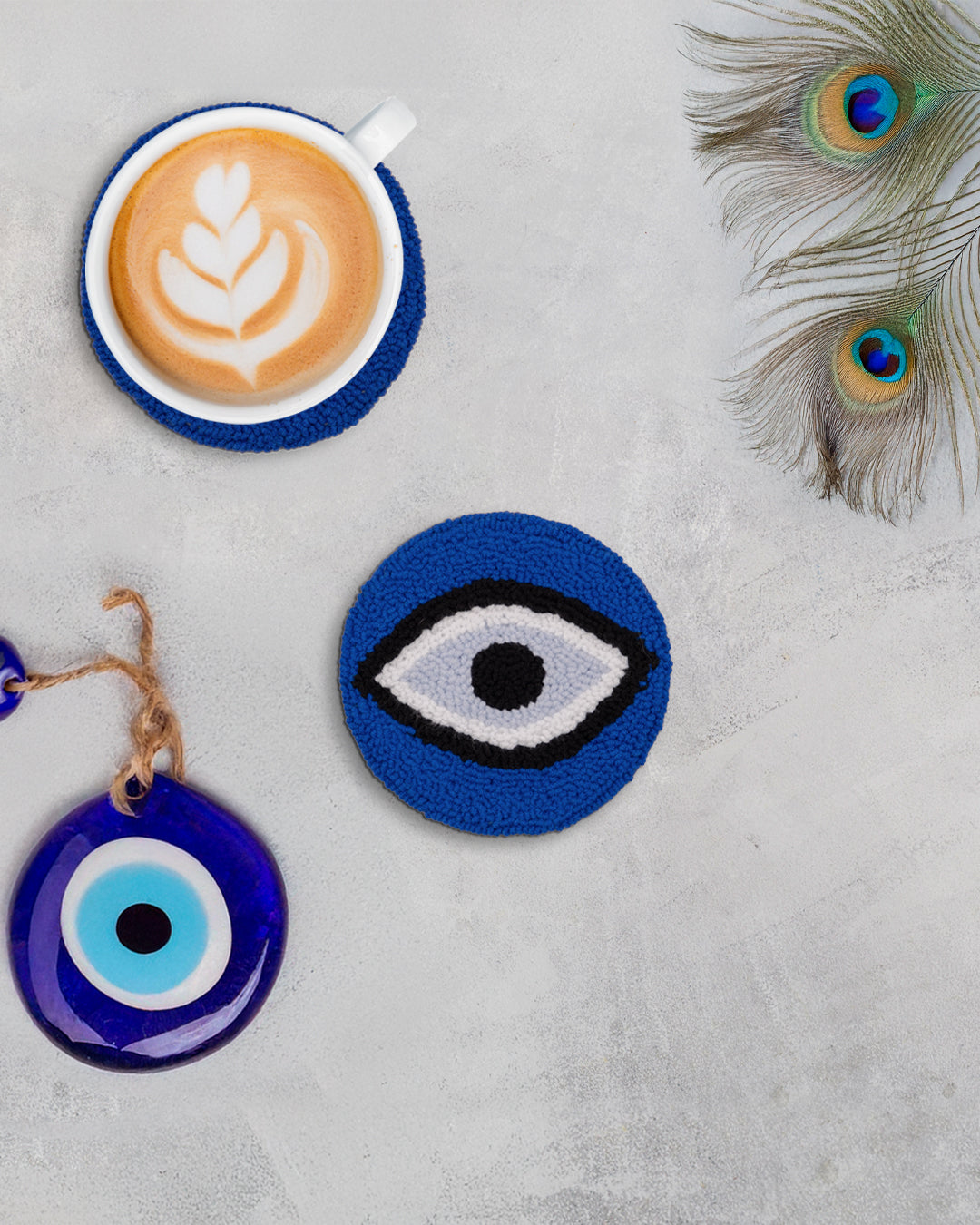 Evil Eye Punch Needle Coaster