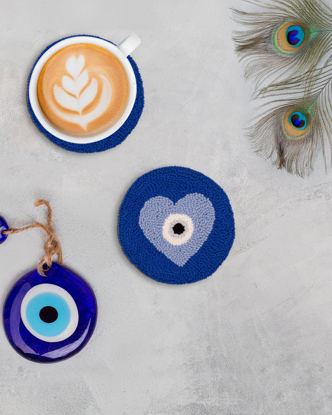 Evil Eye Punch Needle Coaster