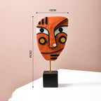 Nordic Abstract Face Resin Sculpture - Modern Art Figurine