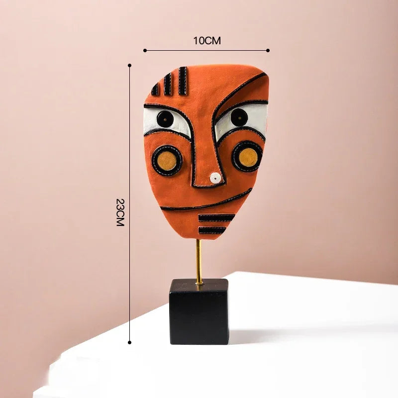 Nordic Abstract Face Resin Sculpture - Modern Art Figurine