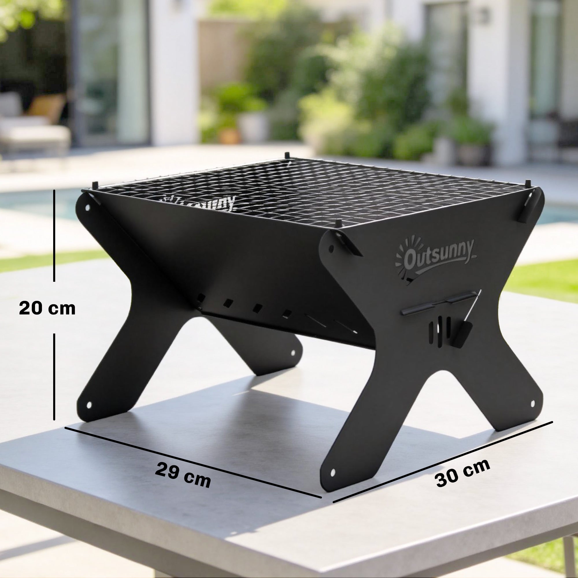 2-In-1 Portable BBQ Grill and Camping Fire Pit, Tabletop