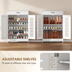 Shoe Cabinet with Louvered Doors