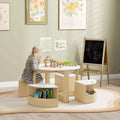 Five-Piece Kids Table and Chairs Set with Storage, for Ages 3-8 Years