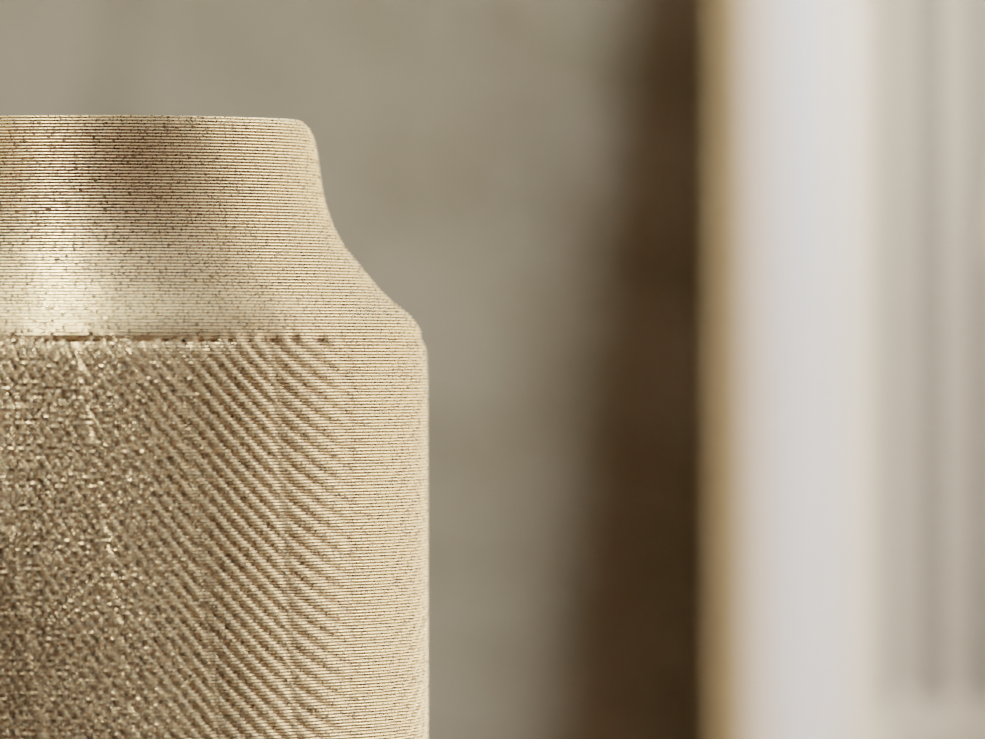 Grain Ribbed Birch Fibre Vase | Natural Texture