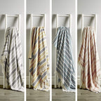Handwoven Pure Cotton Striped Throw with Tassels