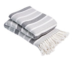 Handwoven Pure Cotton Striped Throw with Tassels