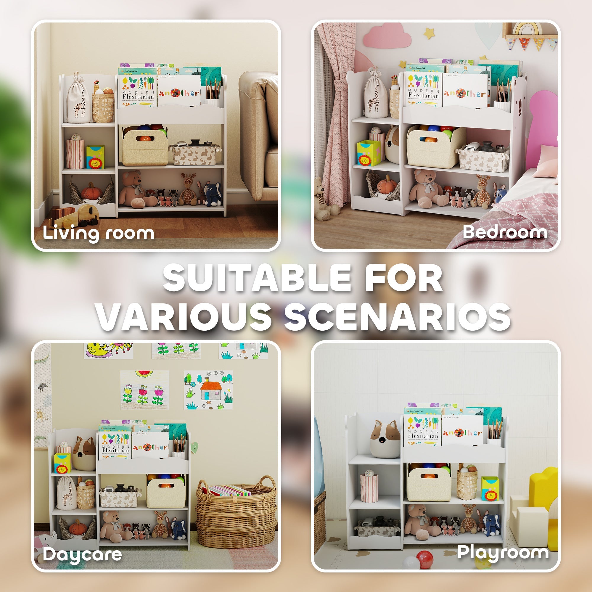 Kids Toy Storage Unit, Bookshelf and Toy Organiser