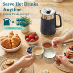 Electric Stainless Steel Kettle and Toaster Set - Navy