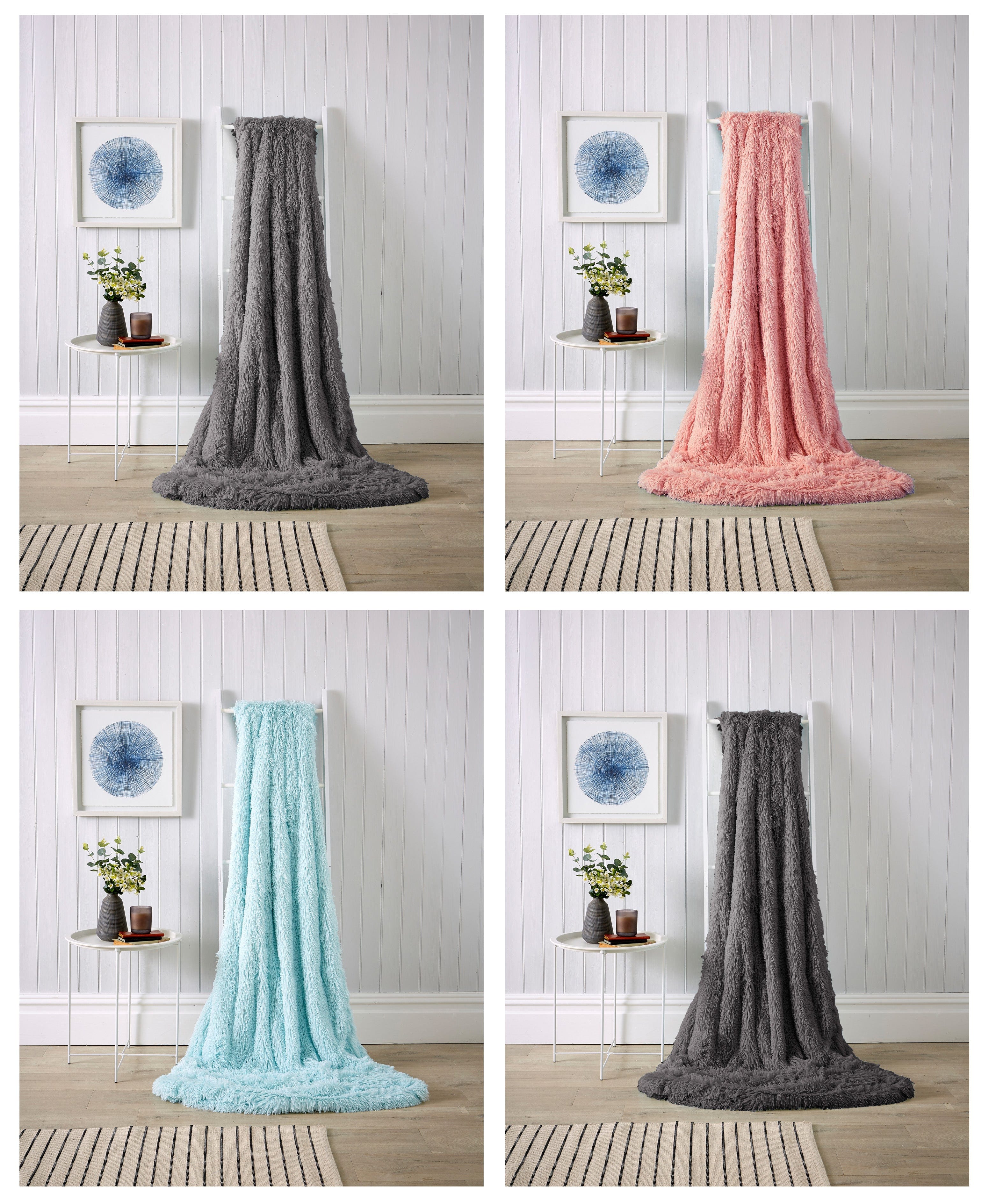Oversized Chunky Soft Fleece Blanket Fluffy Throw