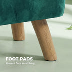 Velvet Square Padded Footstool - Dark Green