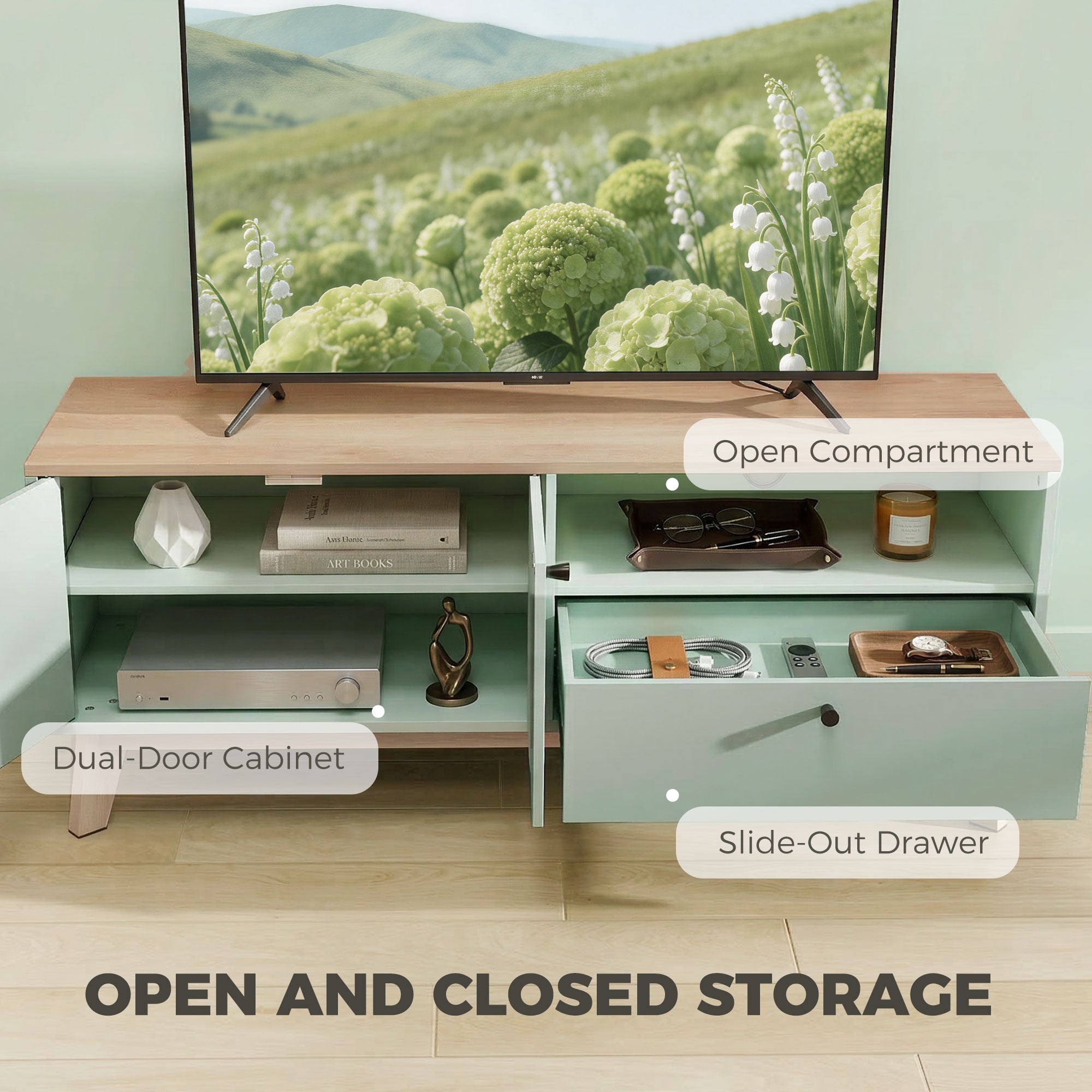 Modern TV Stand Cabinet for Television up to 36 Inch