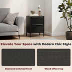 Chest of Drawers, Dresser with 2 Fabric Drawers - Black