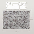 Modern Area Rug, Triangle Pattern Non-Slip Washable