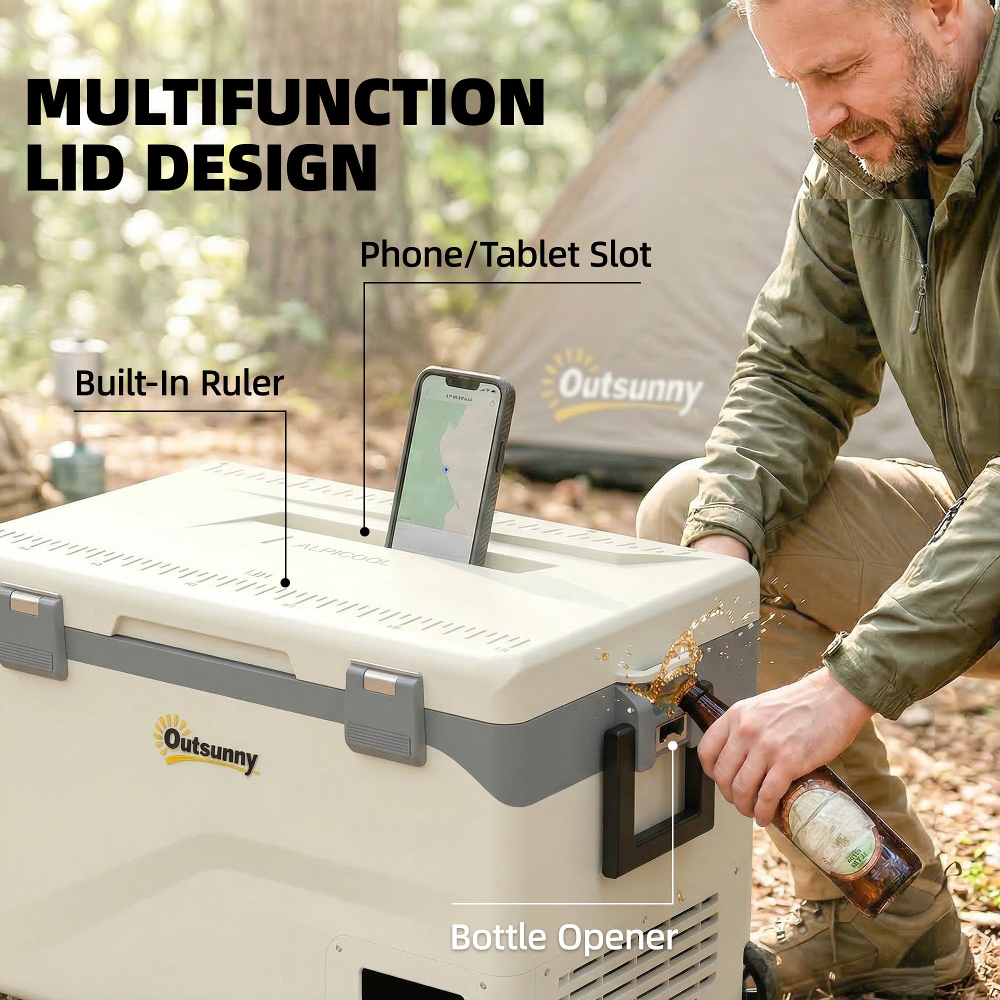 42.5L Compressor Fridge Freezer, Camping Refrigerator with App Control