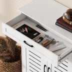 Shoe Cabinet with Louvered Doors