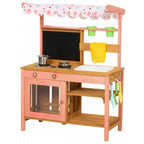 Kids Wooden Play Kitchen, for Age 3-6, Pink