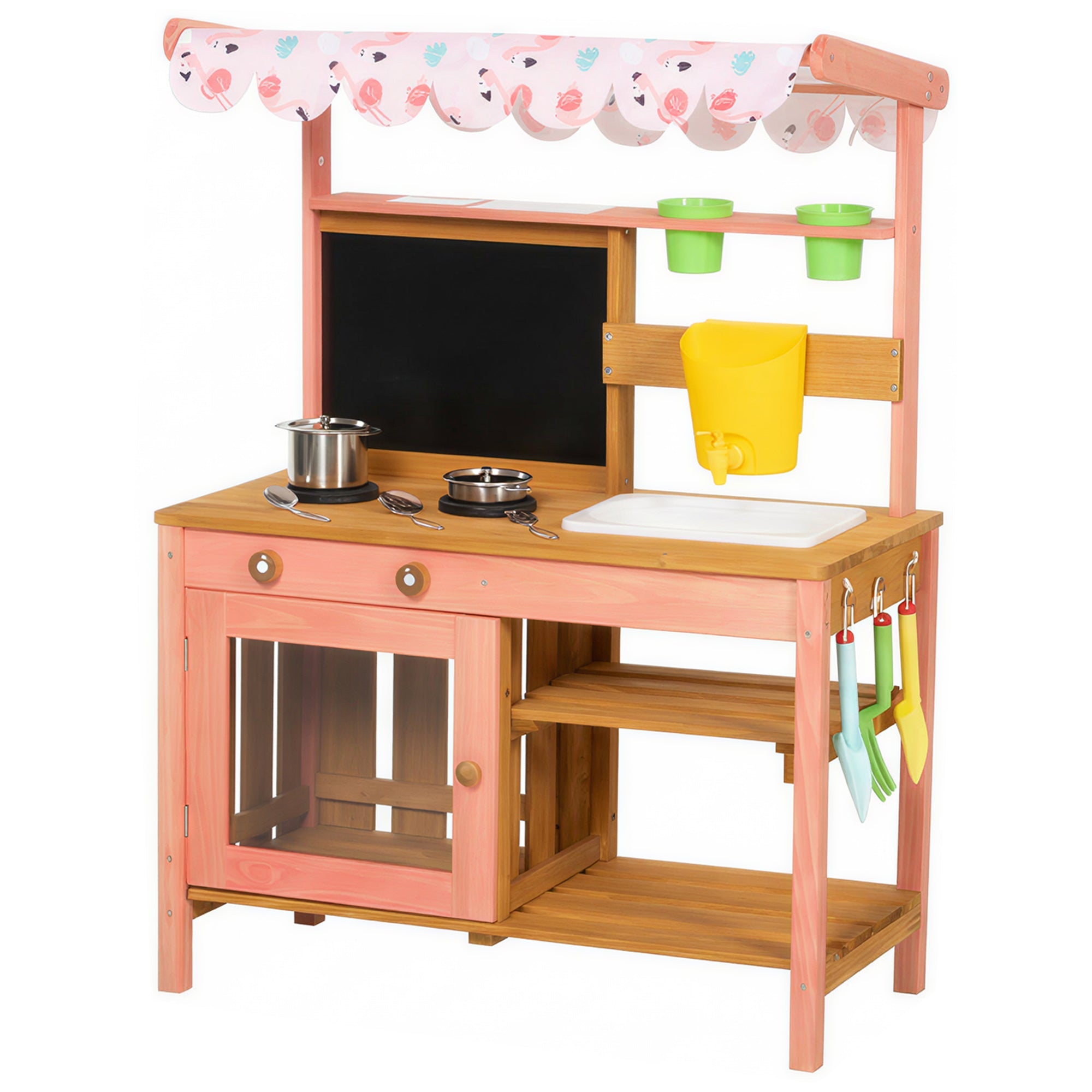Kids Wooden Play Kitchen, for Age 3-6, Pink
