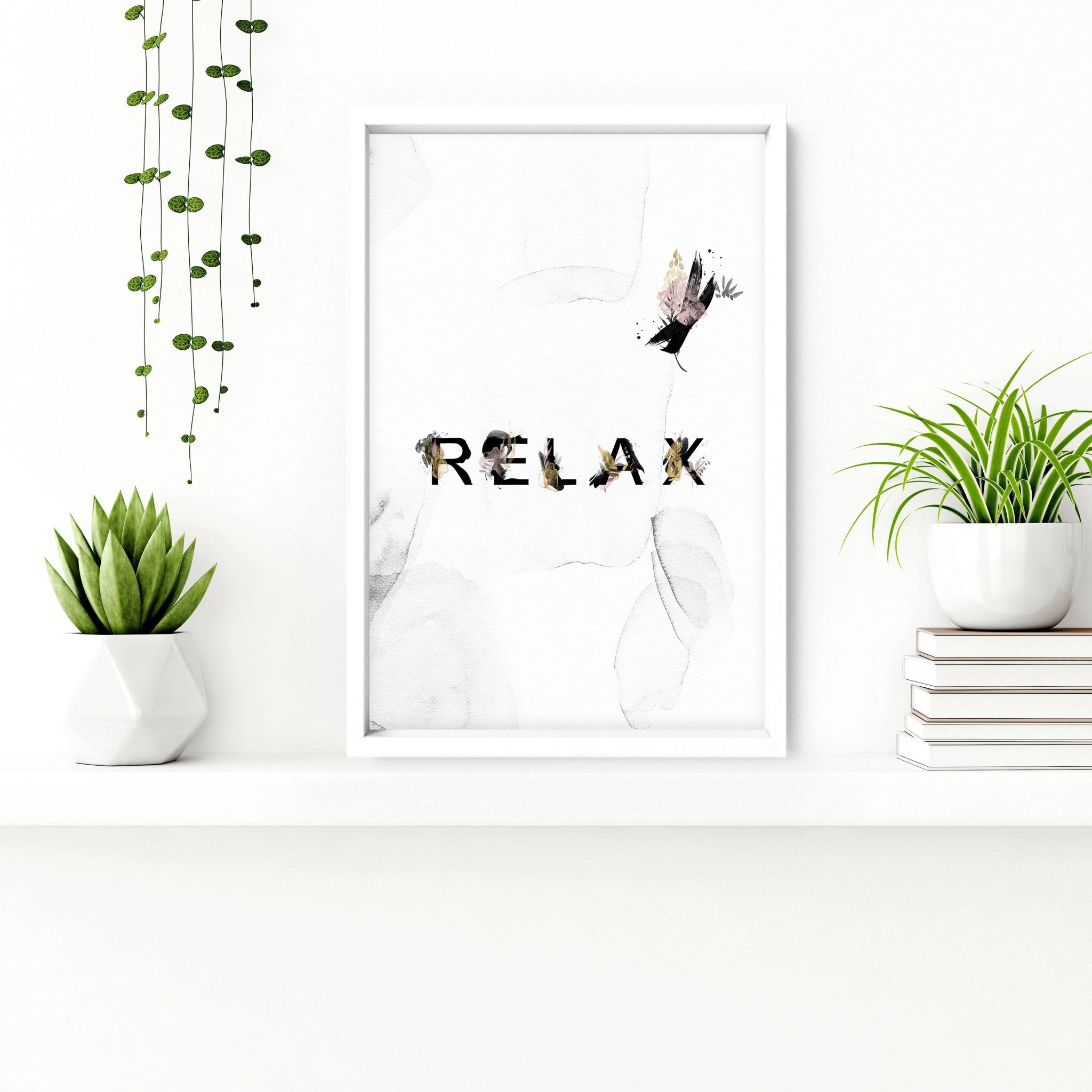 Relaxing Black & Pink Bathroom Art Set of 3