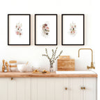 Shabby Chic Floral Wall Art Set of 3