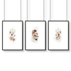 Shabby Chic Floral Wall Art Set of 3