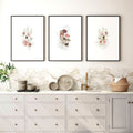 Shabby Chic Floral Wall Art Set of 3