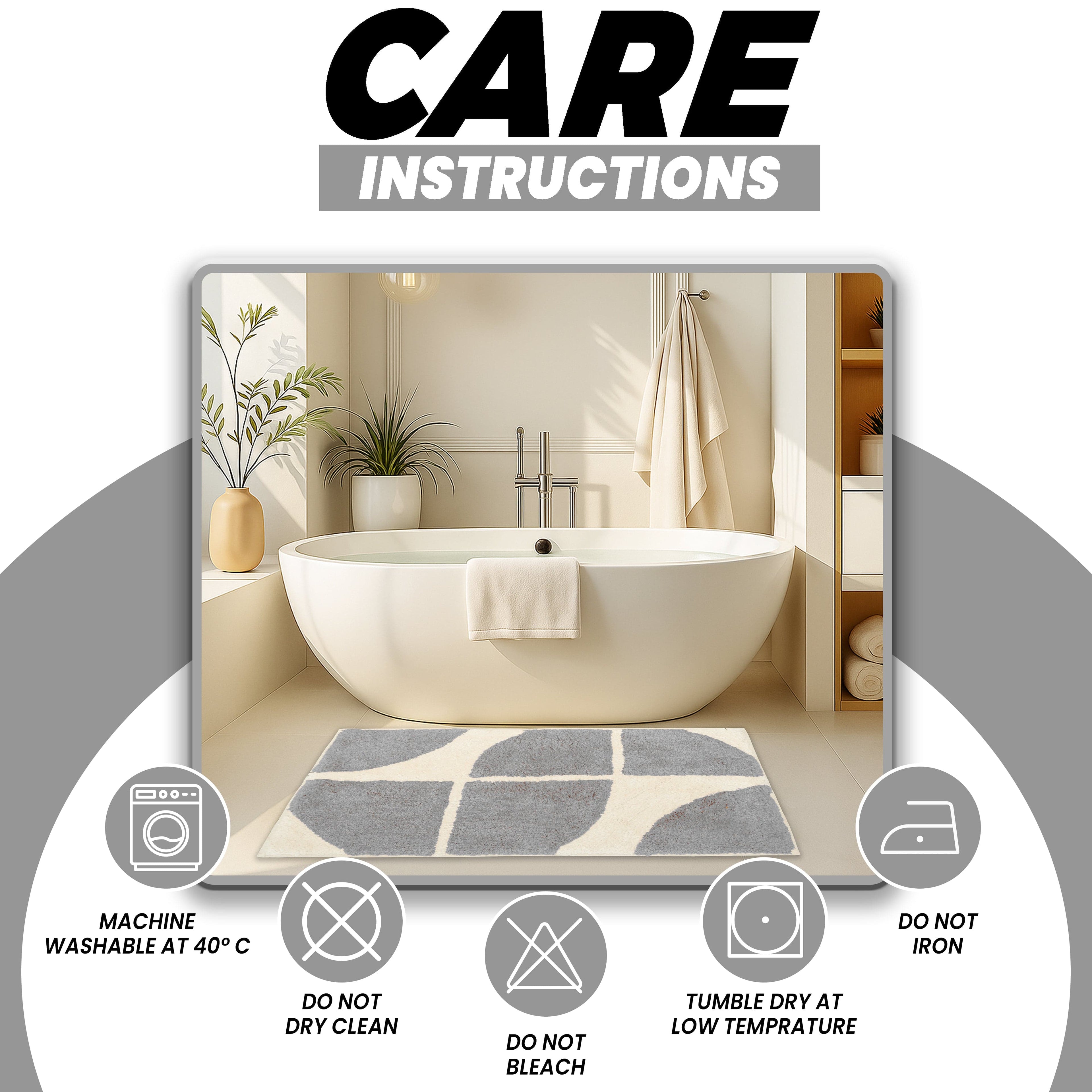 Super Soft Non-Slip Cotton Blend Bath Absorbent Mat 60 x 80cm