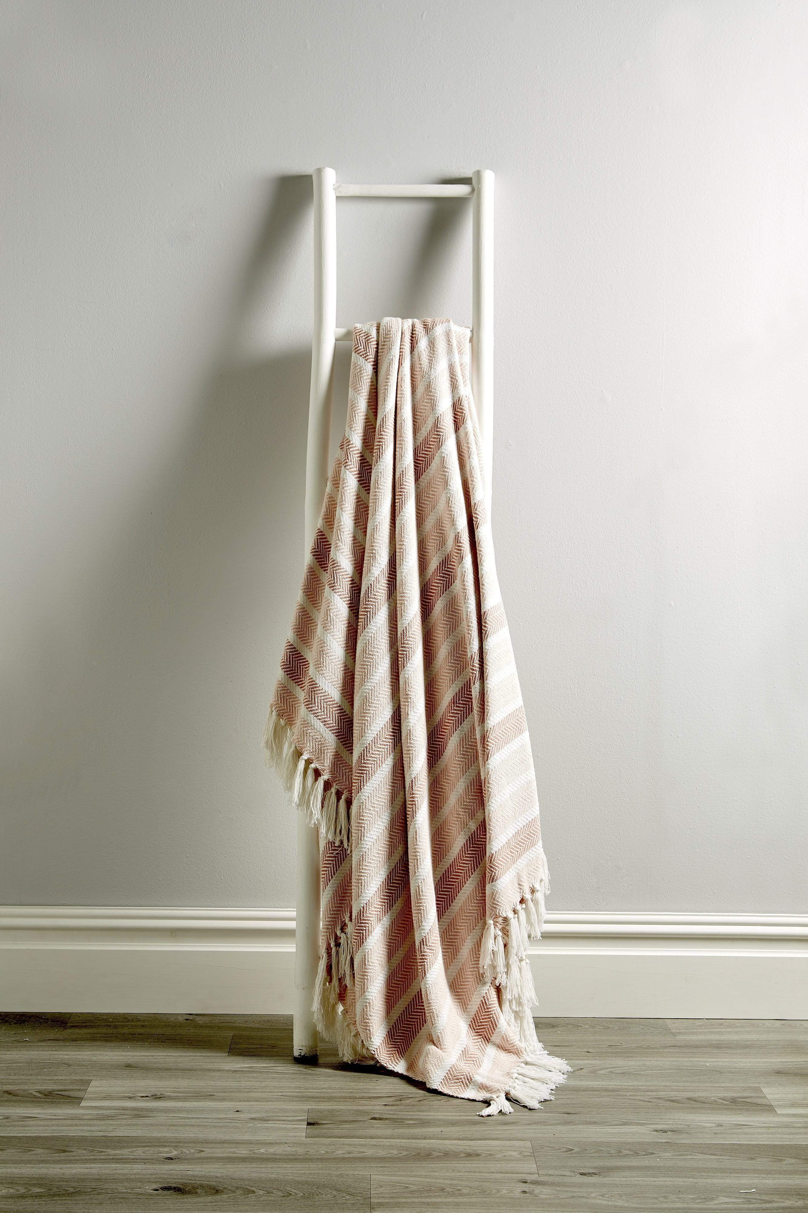 Striped Handwoven Pure Cotton Throw with Tassels