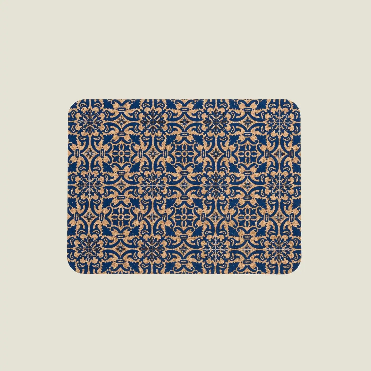 Rectangular Cork Placemats with Tile Design - Set of 4