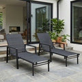 Sun Lounger Retractable Footrest 5-Position Adjustable - Set of 2
