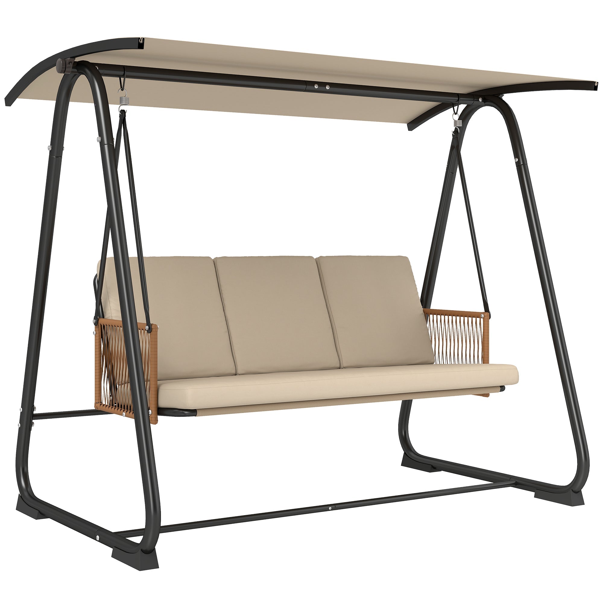 3 Seater Swing Chair with Adjustable Canopy, 360 kg