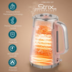 Electric Stainless Steel Kettle and Toaster Set - Pink