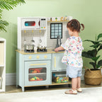Kids Kitchen Playset with Light & Sound Stove, Turning Knobs, Cooking Accessories, 3+ years