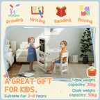 Kids Table and Chair Set with Storage, Whiteboard, Blackboard  for 3-8 Years