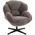 Modern Wingback Velvet Accent Armchair with Four-Star Base, S-Springs