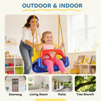 Kids Swing Seat with Seatbelt, Adjustable Rope, 3 in 1, Detachableb