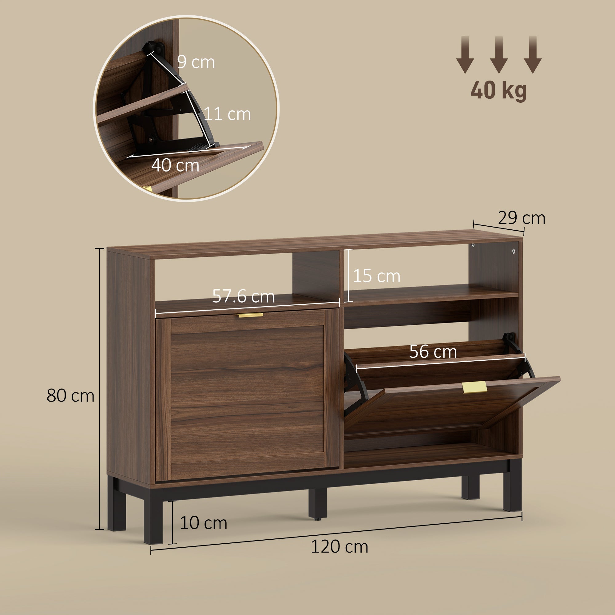 Narrow Shoe Storage Top for Entryway Hallway