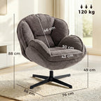 Modern Wingback Velvet Accent Armchair with Four-Star Base, S-Springs