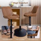 Set of Two Faux Leather Retro Bar Stools