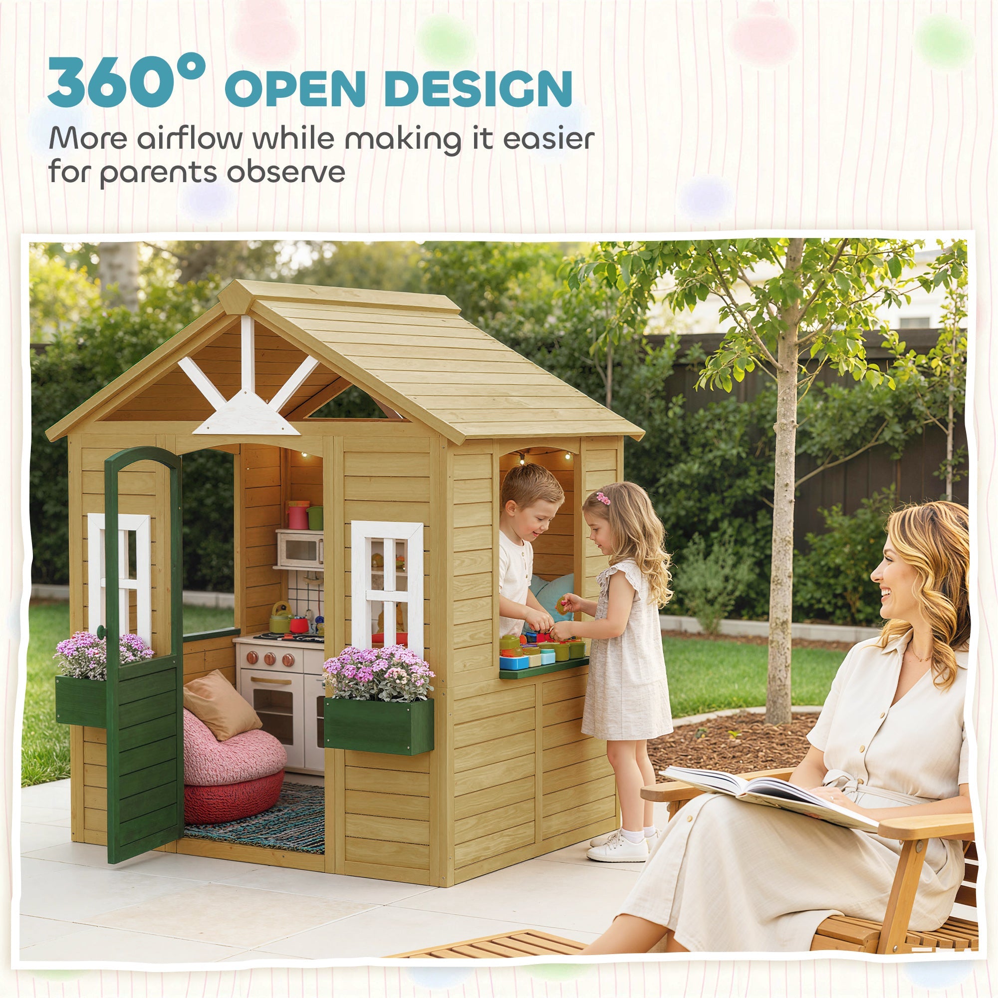 Outdoor Wooden Wendy House, Playhouse