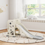 3 in 1 Kids Slide with Climber, Basketball Hoop and Ball, Foldable, Ages 2-5