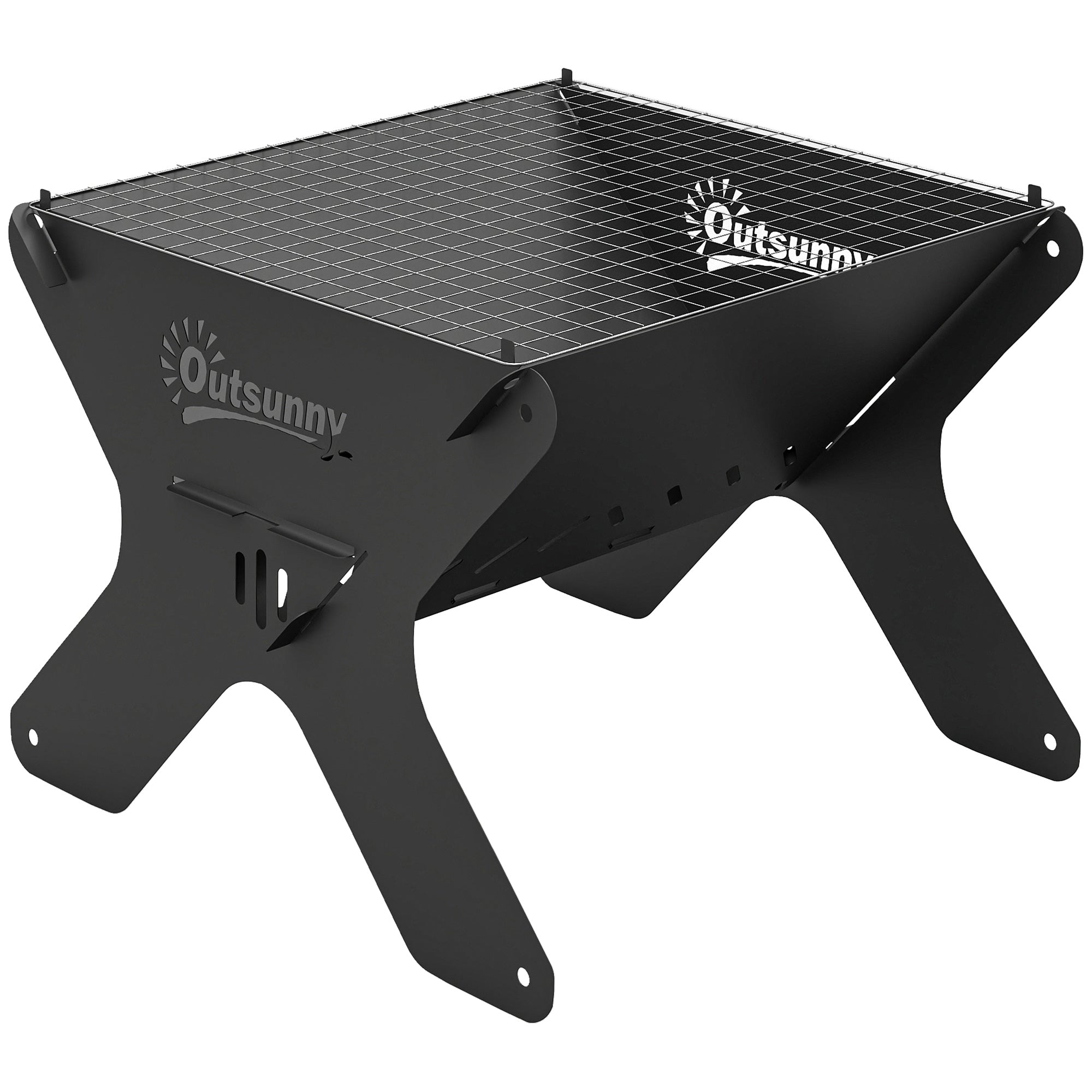 2-In-1 Portable BBQ Grill and Camping Fire Pit, Tabletop