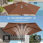2.6 m Garden Parasol Umbrella with Aluminium Pole