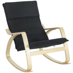 Comfortable Relax Rocking Chair with Headrest - Black